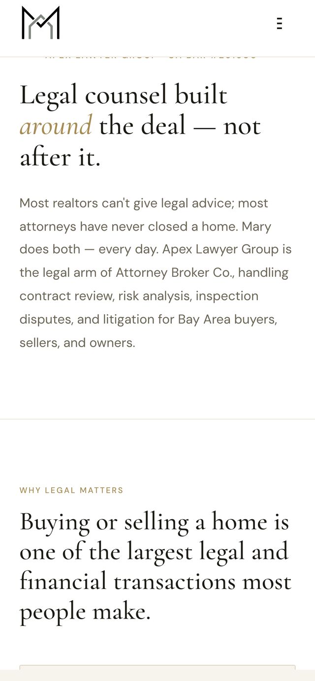Legal services on mobile — the why-legal-matters section.